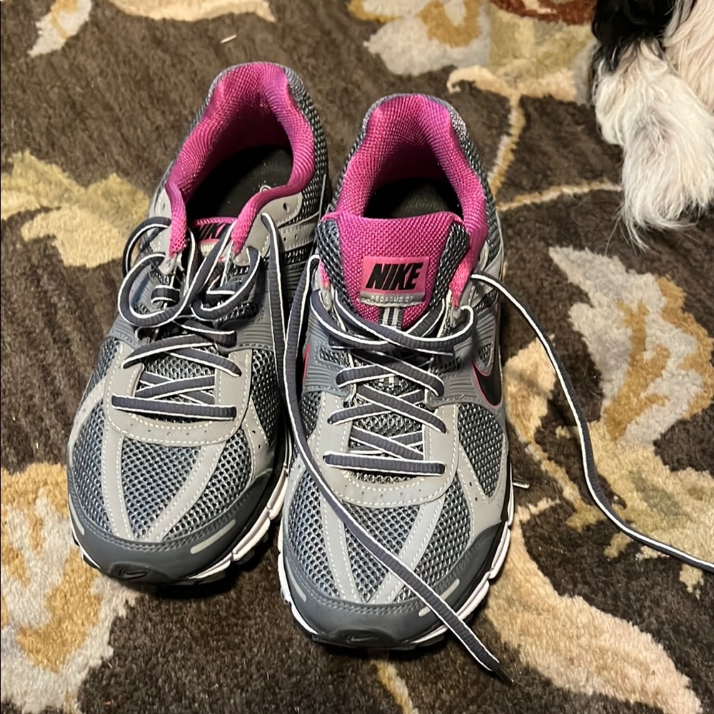 Nike Gray and Pink Running Shoes